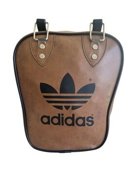 Adidas Vintage Bowling Ball Bag Purse Tan OS EUC
